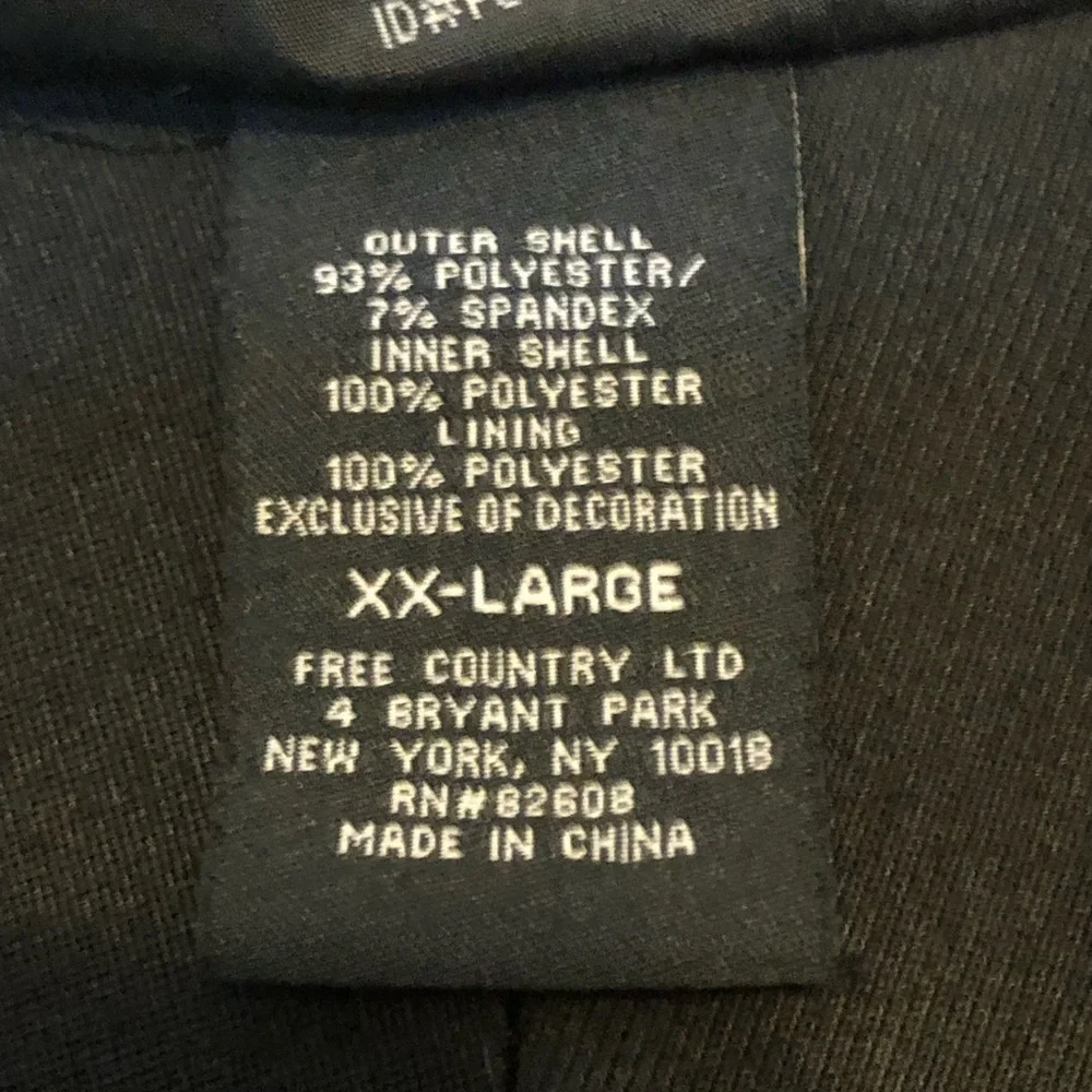 Free Country Men's Gray Super Softshell Lined Full Zip Jacket - Size XXL